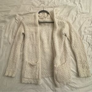 Garage white fuzzy cardigan size L